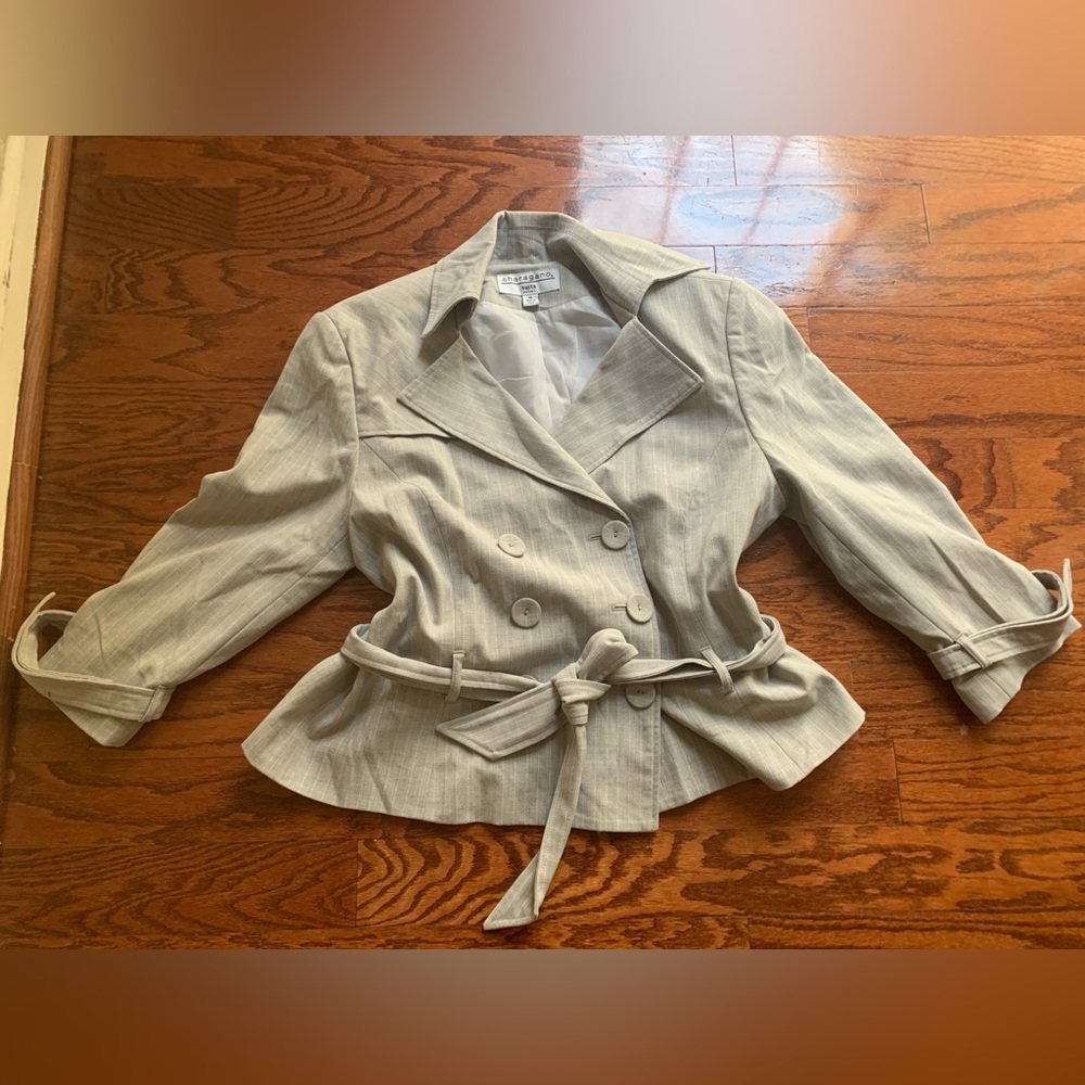 Sharagano Suits Gray Strip Jacket Size 14